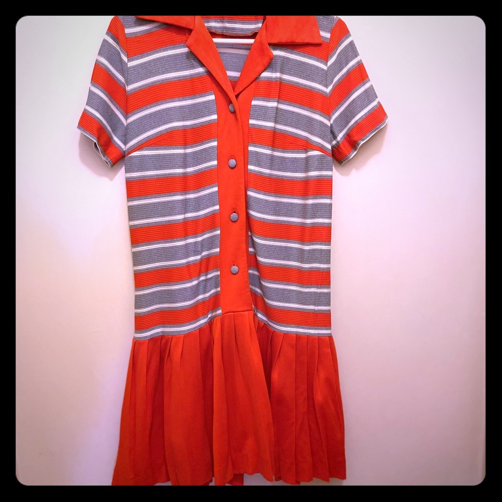 Vintage 1970s drop waist dress